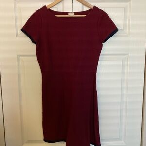 J. Crew Red Sheath Mini Dress Crew Neck Short Sleeve